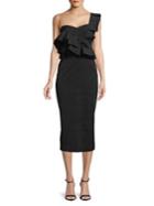 Mestiza New York Metallic Midnight Katalina Ruffle Midi Dress