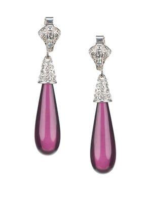 Kenneth Jay Lane Crystal Teardrop Clip-on Earrings