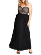 City Chic Plus Motown Draped Chiffon Maxi Dress