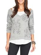 Democracy Floral-print Heathered Sweater