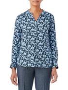 Olsen Split Neck Poppy Printed Blouse