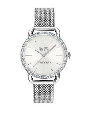 Coach Lex Stainless Steel And Crystal Mesh Bracelet Watch