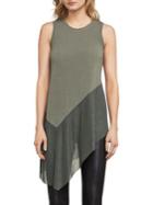 Bcbgmaxazria Annabelle Asymmetrical Mixed-media Top