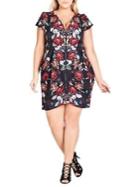 City Chic Plus Floral Fit-&-flare Tunic