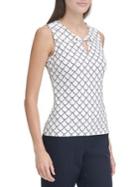 Tommy Hilfiger Sleeveless Fishnet-print Top