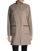 Ellen Tracy Plus Wool Blend Topper Coat