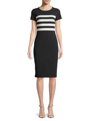 Michael Michael Kors Petite Ottoman Stripe Sheath Dress