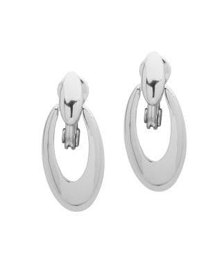 Anne Klein Polished Clip-on Oval Drop Earrings