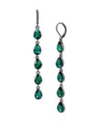Bcbgeneration Red Carpet Confetti Emerald Teardrop Stone Linear Earrings