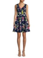 Vince Camuto Floral Scuba Fit-and-flare Dress