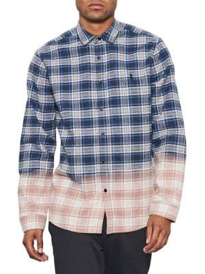 Nana Judy Central Ombre Bleach Dip Dye Plaid Shirt