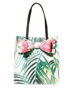Betsey Johnson Bow Palm Print Tote