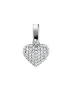 Michael Kors Sterling Silver & Pave Crystal Heart Charm