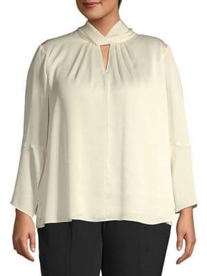 Vince Camuto Plus Slit Sleeve Blouse