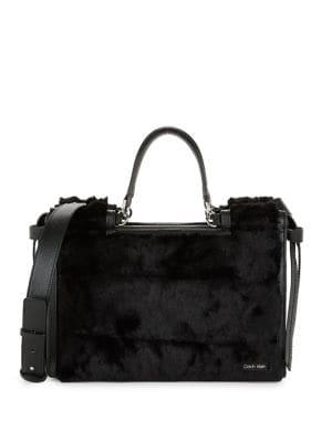 Calvin Klein Faux Fur Crossbody Satchel