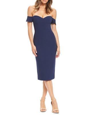 Dress The Population Bailey Off-shoulder Sweetheart Sheath Dress