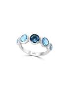 Effy 925 Sterling Silver, Blue & London Blue Topaz Ring