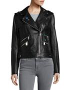 Sam Edelman Grommet-accented Leather Moto Jacket