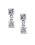 Effy Pave Classica Diamond And 14k White Gold Drop Earrings, 0.98 Tcw
