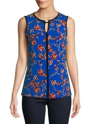 Ivanka Trump Lace-up Printed Top