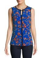 Ivanka Trump Lace-up Printed Top