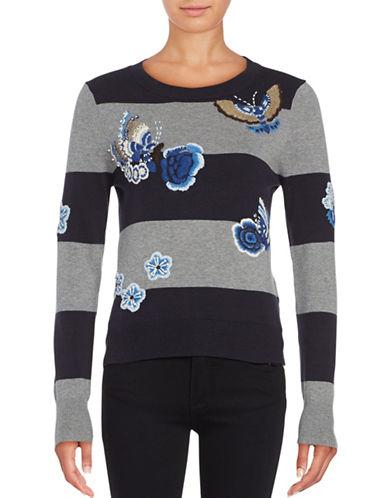 French Connection Argento Embroidered Knit Sweater