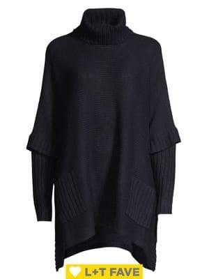 Design Lab Knit Mock-neck Poncho