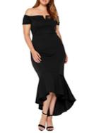 Quiz Curve Plus Off-the-shoulder High-low Dress