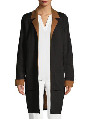 T Tahari Open-front Knit Long Cardigan