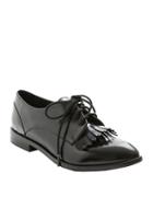 Kensie Peyton Faux Patent Leather Fringed Oxfords