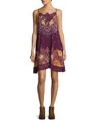 Free People Embroidered Lace Mini Dress