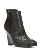 Fergie Aurora Embossed Leather Wedge Ankle Boots