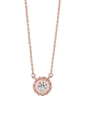 Morris & David 14k Rose Gold & Diamond Solitaire Pendant Necklace