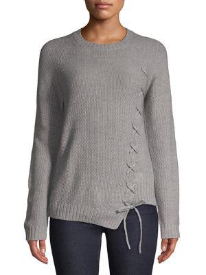 Ivanka Trump Lace-up Long-sleeve Sweater