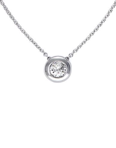 Effy Classique 14k White Gold Bezel Set Diamond Pendant Necklace