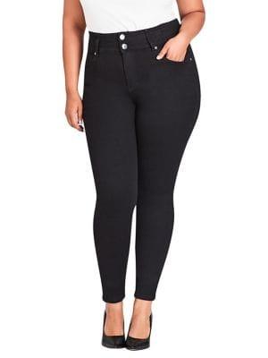 City Chic Plus Harley Button High-rise Skinny Jeans
