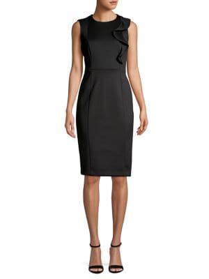 Calvin Klein Ruffle-accent Sheath Dress
