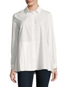 French Connection Pleated Button-front Blouse
