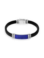 Effy 925 Sterling Silver, Leather & Lapis Lazuli Bracelet