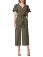 Tahari Arthur S. Levine Flutter-sleeve Cropped Jumpsuit