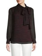 Vince Camuto Animal-print Self-tie Blouse