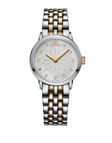88 Rue Du Rhone Ladies Two-tone Watch With Mother Of Pearl Rosette Dial