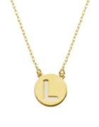 Lord & Taylor Sterling Silver L Pendant Necklace