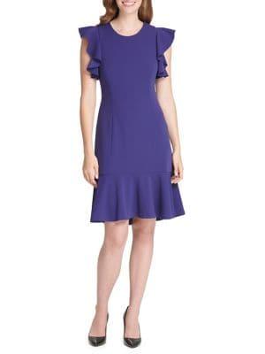 Tommy Hilfiger Scuba Crepe Flutter-sleeve Dress
