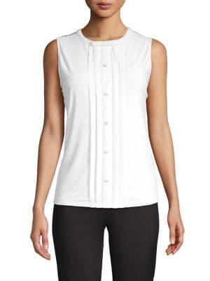 Karl Lagerfeld Paris Tuxedo-pleat Blouse