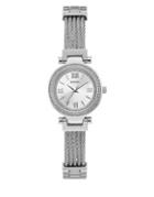 Guess Stainless Steel And Crystal Petite Bracelet Watch