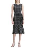 Calvin Klein Tied Plaid Ruffle Drop-waist Dress