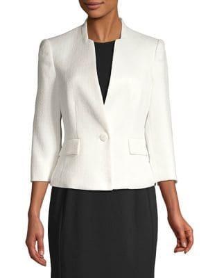 Kasper Diamond Jacquard Button Jacket