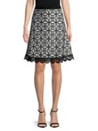 Imnyc Isaac Mizrahi Eyelet Fit-and-flare Skirt