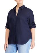 Lauren Ralph Lauren Plus Classic Linen Button-down Shirt
